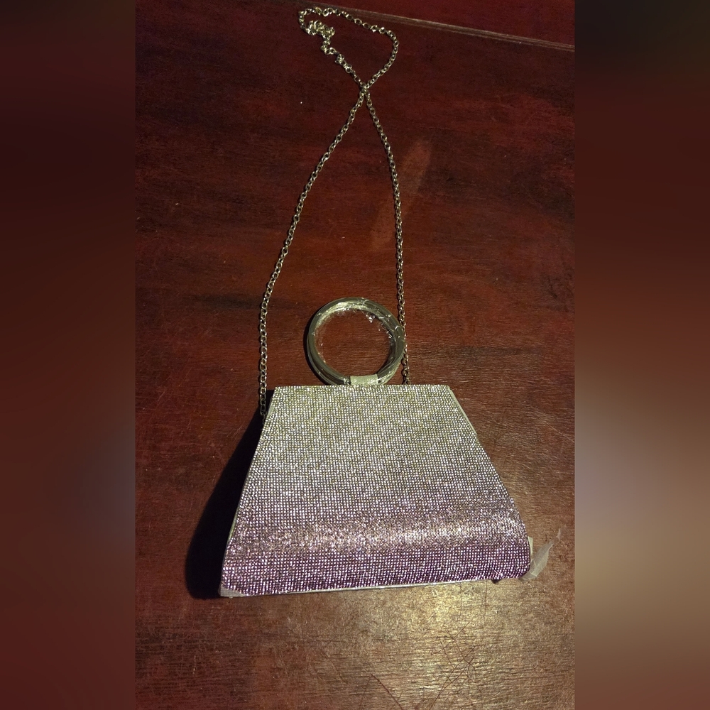 Jessica McClintock Silver Glitter Evening Bag - Never Used